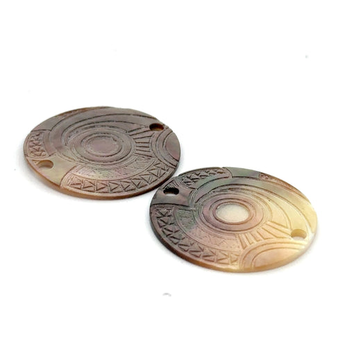 Mother Of Pearl Shell, Circle Mother Of Pearl, Carved MOP, Sku#M2999