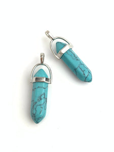 Turquoise Silver Plated Pendant Sku#M1429