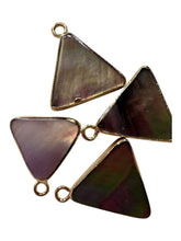 Triangle shape Mother Of Pearl W gold plated outline, SKU#M4398