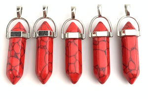 Red Turquoise Silver Plated Pendant Sku#M1419