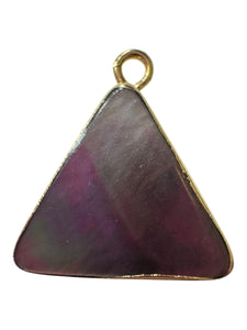 Triangle shape Mother Of Pearl W gold plated outline, SKU#M4398