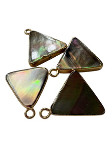 Triangle shape Mother Of Pearl W gold plated outline, SKU#M4398