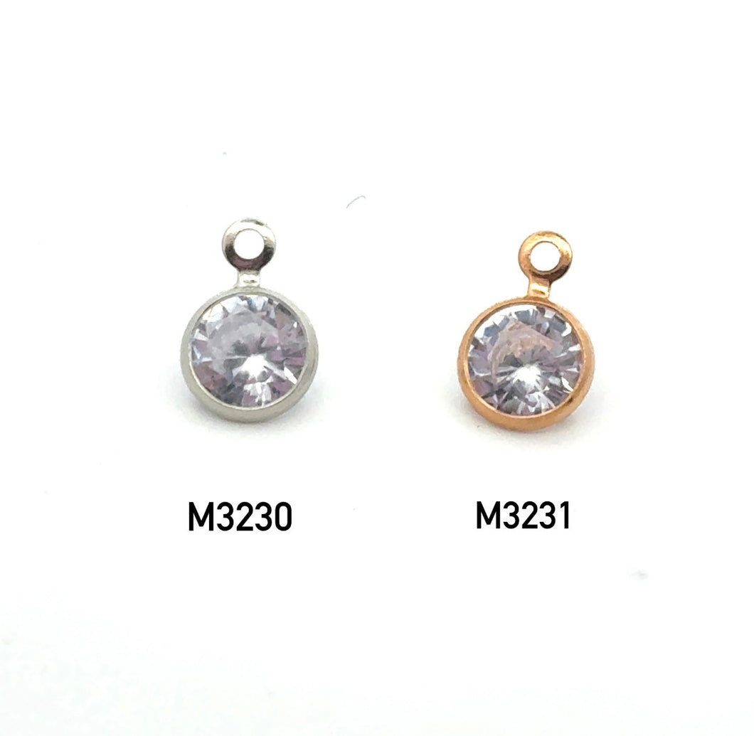 Silver/Gold Plated Bezel Charm