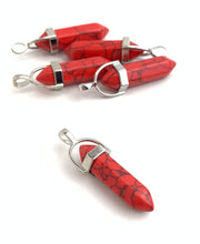 Red Turquoise Silver Plated Pendant Sku#M1419