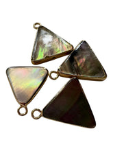 Triangle shape Mother Of Pearl W gold plated outline, SKU#M4398