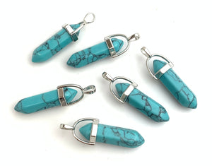 Turquoise Silver Plated Pendant Sku#M1429