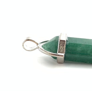 Green Aventurine Silver Plated Pendant Sku#M1431