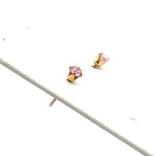 3.0mm Pink 3A Cz Snap-In Post Earring, Sku#4011230M10