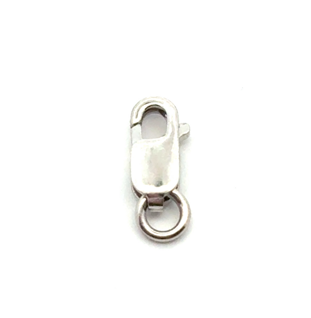 White Gold Lobster Claw claps, SKU#12-17-430R