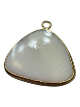 Triangle shape Mother Of Pearl w Gold plated outline , SKU#M4397