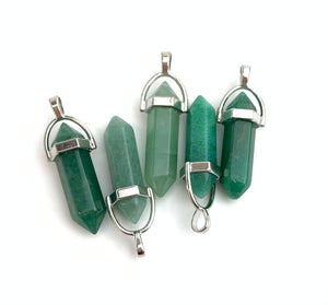 Green Aventurine Silver Plated Pendant Sku#M1431