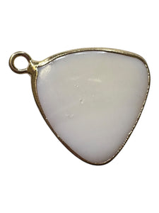 Triangle shape Mother Of Pearl w Gold plated outline , SKU#M4397