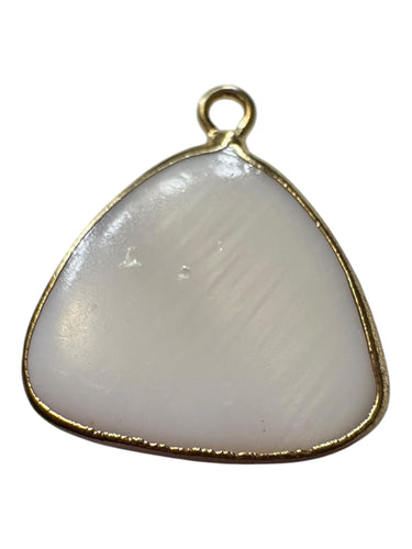 Triangle shape Mother Of Pearl w Gold plated outline , SKU#M4397