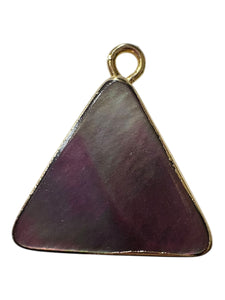 Triangle shape Mother Of Pearl W gold plated outline, SKU#M4398