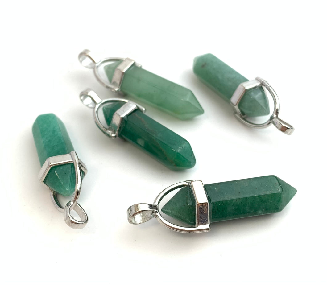 Green Aventurine Silver Plated Pendant Sku#M1431