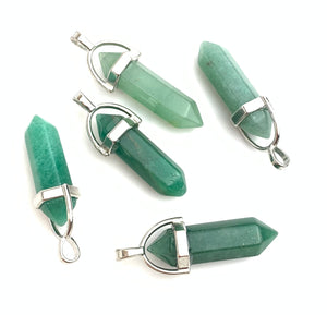 Green Aventurine Silver Plated Pendant Sku#M1431