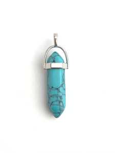 Turquoise Silver Plated Pendant Sku#M1429