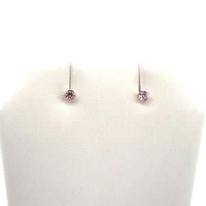 3.0mm Pink 3A Cz Snap-In Post Earring, Sku#4011230M10