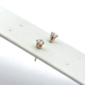 4.0mm Whute 3A CZ Snap-In Post Earring, 14k Gold Filled, SKU#4011240M4