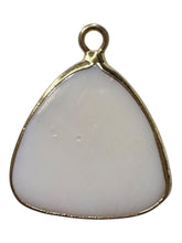 Triangle shape Mother Of Pearl w Gold plated outline , SKU#M4397