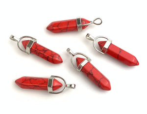 Red Turquoise Silver Plated Pendant Sku#M1419