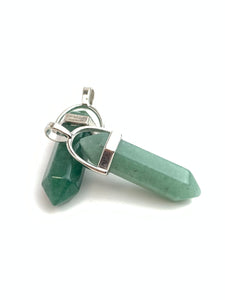 Green Aventurine Silver Plated Pendant Sku#M1431