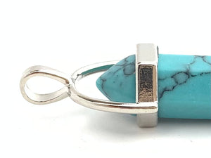 Turquoise Silver Plated Pendant Sku#M1429