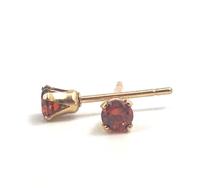 3.0MM Cubic Zirconia, 14KGF Stud Earrings