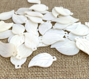 Mother of Pearl Leaf Charm Sku#M117