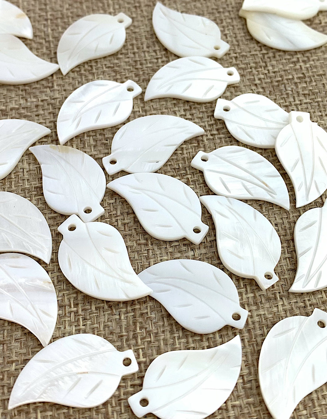 Mother of Pearl Leaf Charm Sku#M117