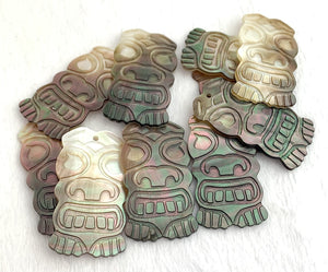 Mother of Pearl Tiki Head Charm Sku#M3491