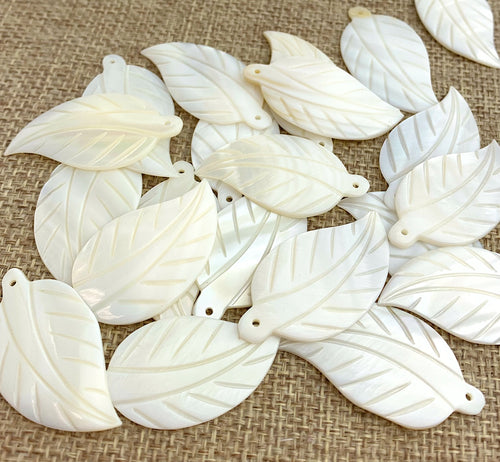 Mother of Pearl Leaf Charm Sku#M286