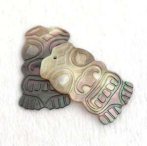 Mother of Pearl Tiki Head Charm Sku#M3491