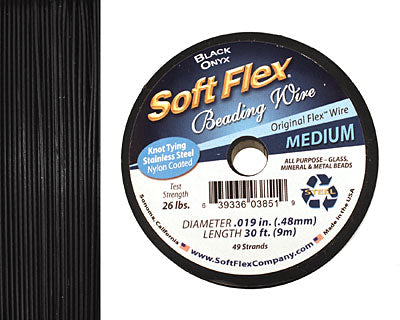 Soft Flex Beading Wire Medium Black Onyx