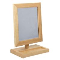 Wooden Frame Mirror w/ Tray