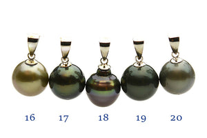 11mm Tahitian Pearl Pendants on Silver (116)