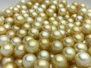 Round Golden South Sea Pearls 12mm to 16mm, Golden Pearls