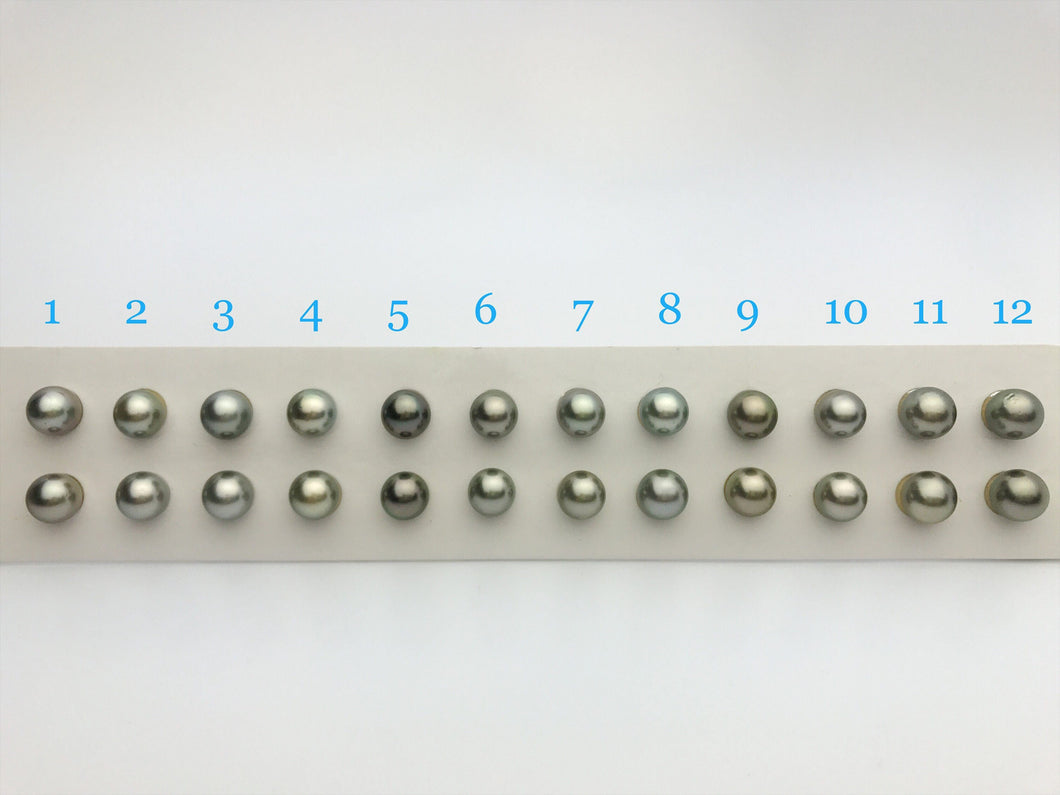 9mm Tahitian Loose Matched Pearls, 9mm Round  (#145)