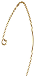 V Shape Ear Wire .030" (.76mm),  14k gold filled. Made in USA. #4006455