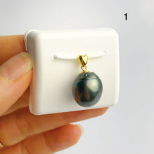 12-14mm Tahitian Pearl Pendants on 18K Gold Plated Sterling Silver (444 No. 1-4)