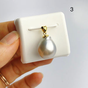 12-14mm Tahitian Pearl Pendants on 18K Gold Plated Sterling Silver (444 No. 1-4)