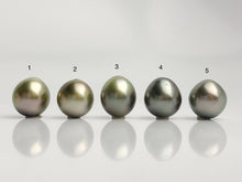 AAA Quality Multicolor Tahitian Peacock Loose Pearls - Short Drop Shape - 12mm (#571 No. 1-5)