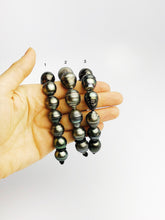 BIG Tahitian Pearl Bracelet on Leather - 17mm to 15mm (400 No. 1-3)