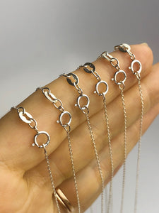 20" 925 Sterling Silver Anti Tarnish Alloy - 1mm Round Cable Chain Necklaces