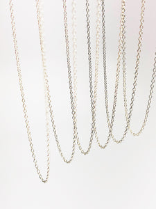 20" 925 Sterling Silver Anti Tarnish Alloy - 1mm Round Cable Chain Necklaces