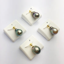 14mm Tahitian Pearl Pendants on 18K Gold Plated Sterling Silver (437 No. 1-4)