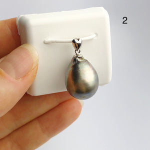 12-15mm Tahitian Pearl Pendants on 925 Sterling Silver (489 No. 1-4)