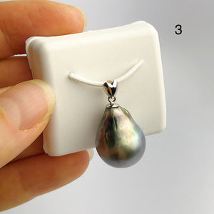 12-15mm Tahitian Pearl Pendants on 925 Sterling Silver (489 No. 1-4)