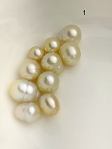 10 Pearls - SouthSea Pearls From Burma - Natural Color - 9 to 13mm (#530 No. 1-6)