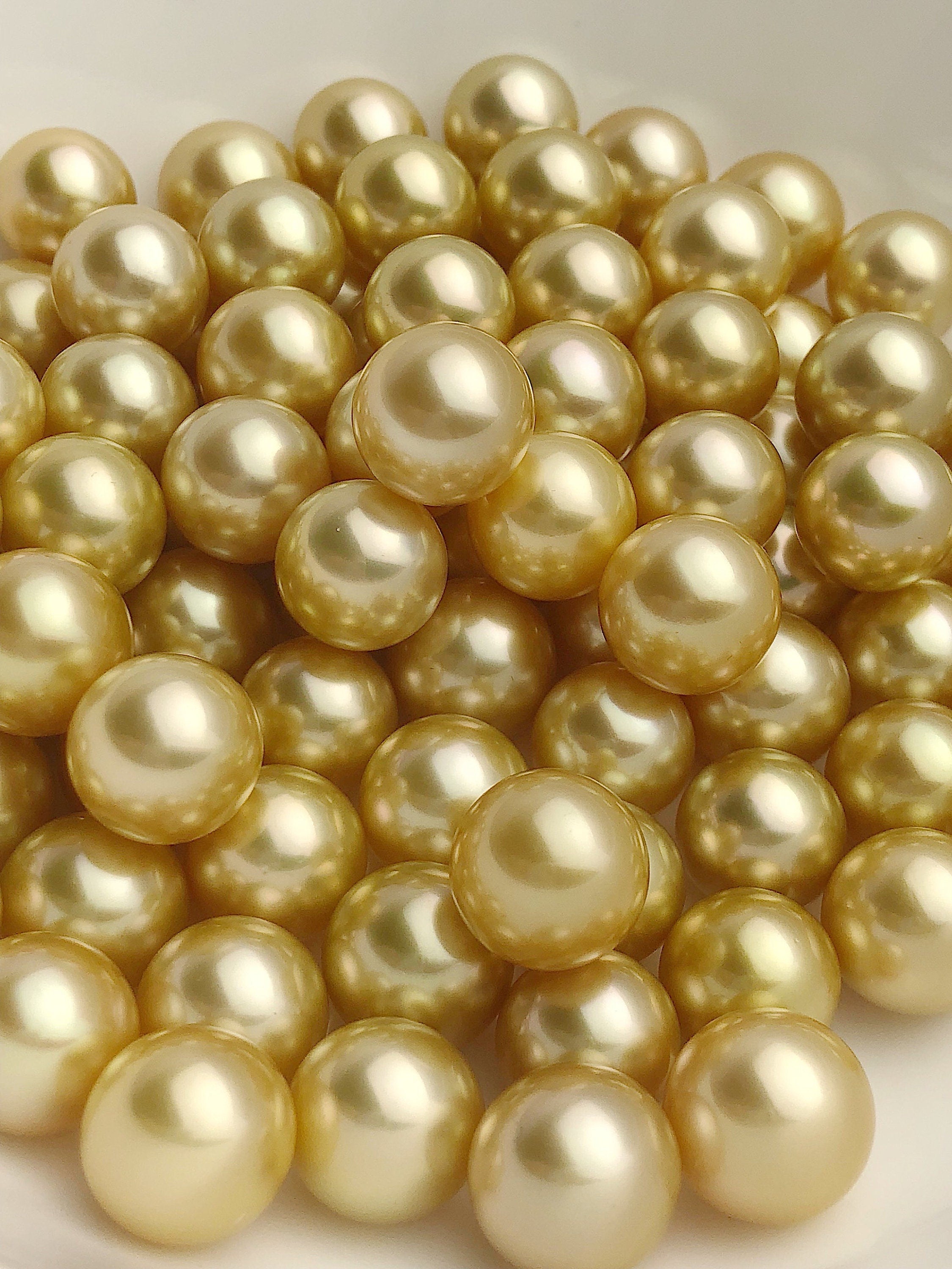 12-12.5 mm Size (approx.) Light Golden Color | Oval Shape | Beautiful Real South Sea Loose Pearl | Good Luster high quality | Personalize Gift |